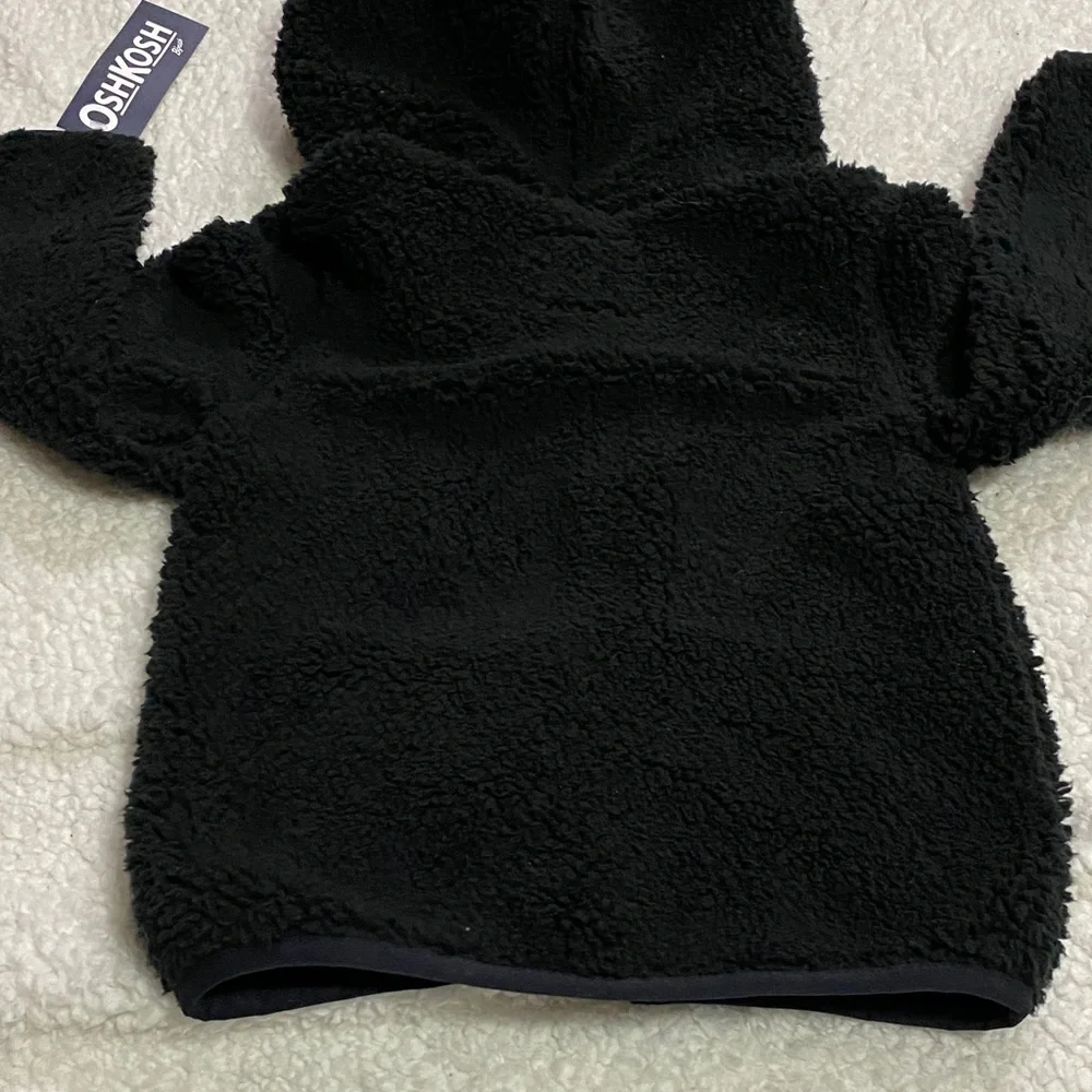 OshKosh B'gosh baby boys size 24mo Black Fleece jacket coat w/ hood  NWT